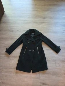Guess Womans Jacket Coat Long Full Zip Size Petite Medium PM Dark Green - Picture 1 of 6