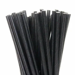 ART STRAWS MINI SCHOOL PACK BLACK PAPER STRAWS ART STRAWS 20 cm PACK SIZE 250 - Picture 1 of 3