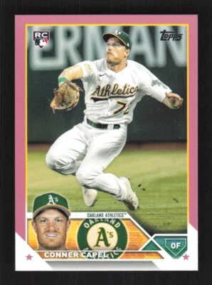 Conner Capel 2023 Topps Mother's Day Hot Pink Oakland Athletics #/50 Rookie #418 - Image 1 of 2
