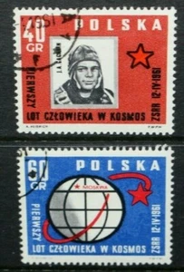 POLAND 1961 World's First Manned Space Flight. Set of 2. USED CTO. SG1221/1222. - Picture 1 of 1