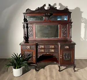 Antique 19th Century Chippendale Style Sideboard In Mahogany ( REF AF-1526 ) - Picture 1 of 12