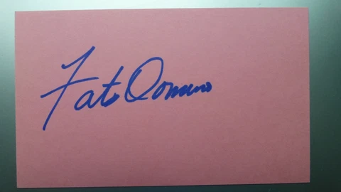 Fats Domino Signed Index Card with COA Cover