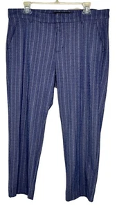 Liverpool Stitch Fix Kelsey Trouser Pants Blue White Striped Ankle Sz 31/12 - Picture 1 of 6