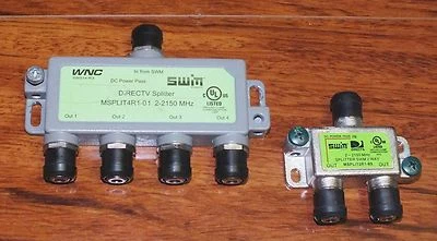 *Set of 2* DIRECTV 4-Way & 2-Way SWM Splitter (MSPLIT4R1-01) *READ* - Image 1 of 4