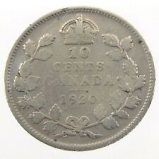 1920 Canada 10 Cents Silver Dime Circulated George V Ten Cents Coin P412