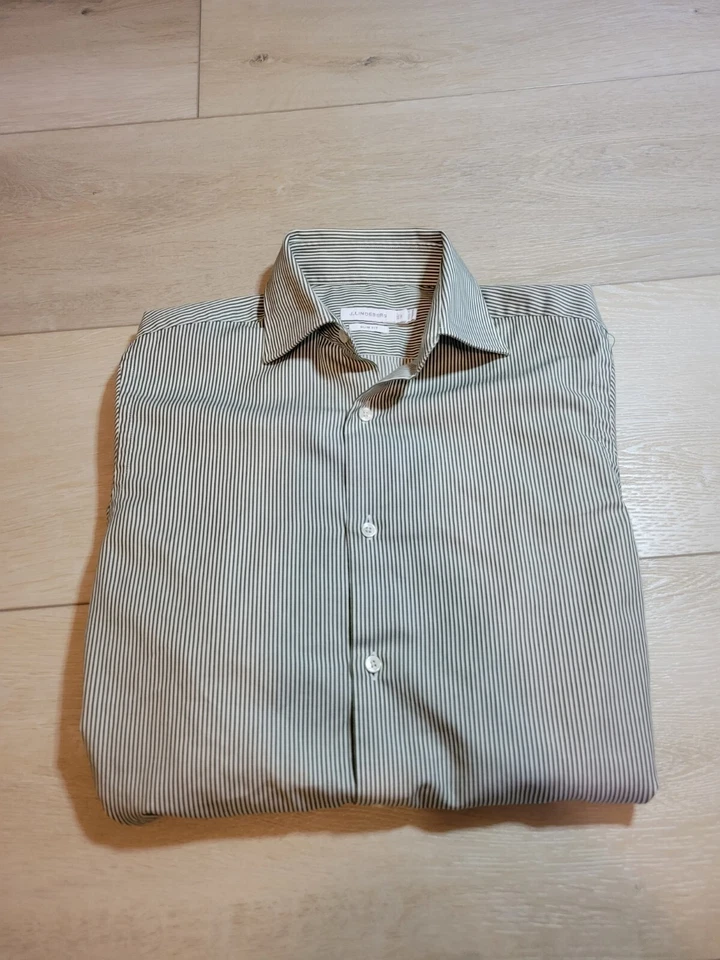 Camisa de vestir J. Lindeberg para hombre 36 - 14 botones manga larga verde blanco rayas Foto 1 de 4