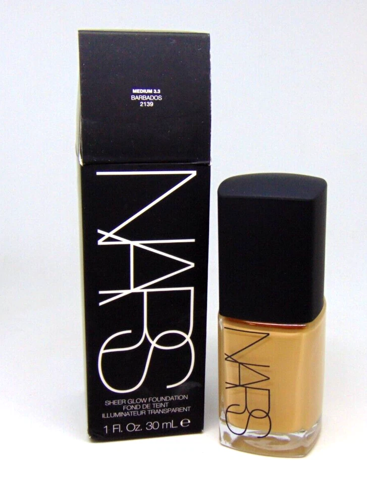 NARS Sheer Glow Foundation No.2139 Medium 3.3 Barbados 1.0oz/30ml NIB - Image 1 of 1