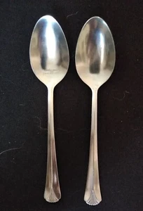 2 Caitlin spoons Fan Art Deco Design 18/0 Stainless Stamped - Picture 1 of 10