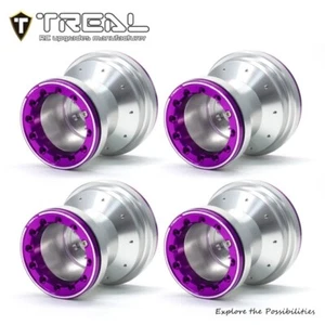 Losi MINI LMT Treal Machined Aluminum Beadlock Wheel Set - Silver/Purple - Picture 1 of 1
