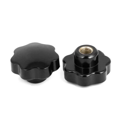 2x Femmina Manopola Vite Pomello Con Bloccaggio Boccola Filettata Cieca M12x50mm - Immagine 1 di 2