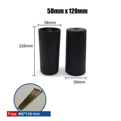 Sofá gabinete pies redondo de plástico con tornillos negro multi-especificación Foto 1 de 4