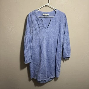 Vineyard Vines Blue Tunic Dress Chambray Sz S Oversized - Picture 1 of 6