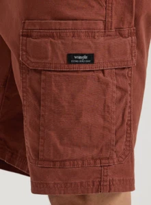 Men's Wrangler Relaxed Fit Cargo Shorts with Stretch Cinnamon Red CHOOSE SIZE - Picture 1 of 13