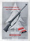 1954 Winchester Model 75 Rifle & Leader Ammo Hunting Original Print Ad