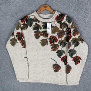 Suéter Marisa Christina Tejido Otoño Para Mujer Hojas Medianas Estampado Completo Nuevo Con Etiquetas - Imagen 1 de 8