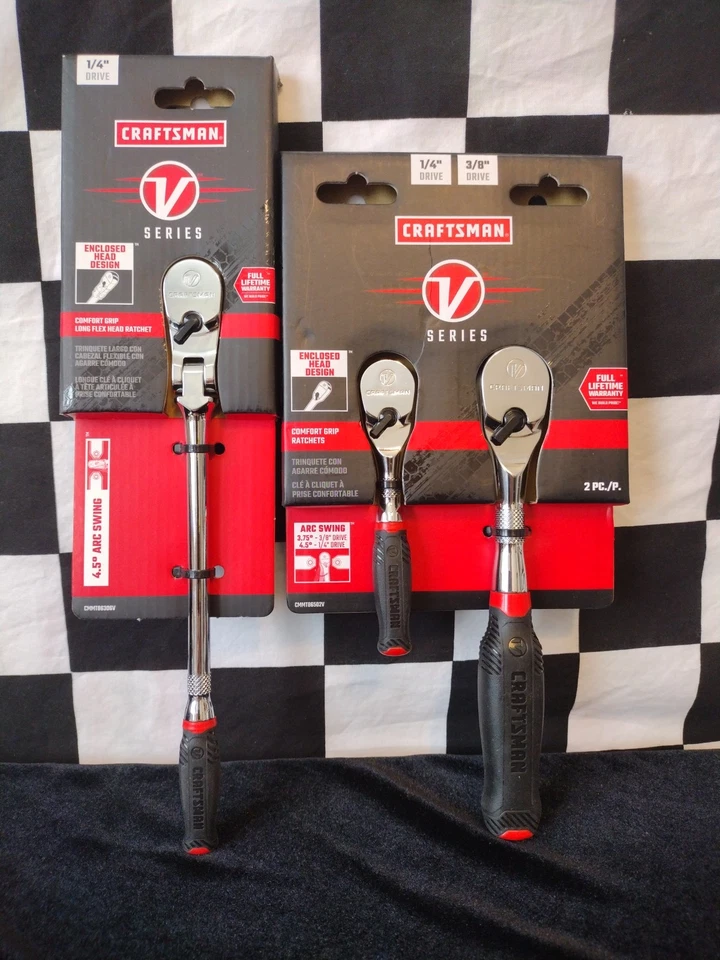 Trinquetes CRAFTSMAN SERIE V, 1/4 Flex..1/4. Juego de trinquete Drive Comfort Grip 3/8 Foto 1 de 1