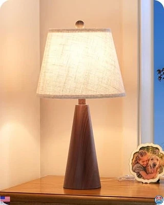 EDISHINE 21.85" Rustic Boho Table Lamp - Farmhouse Nightstand Light, Red Base - Image 1 of 4