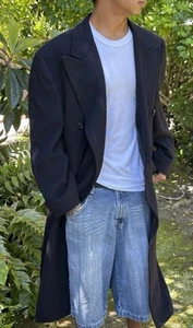 Vtg 90s Gucci 100% cashmere 48 R Double Breasted overcoat Top Coat Switzerland - Picture 1 of 19