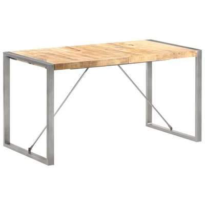 Dining Table Brown Solid Rough Mango Wood Heavy Weight Endurance - Image 1 of 4