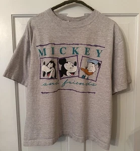 Vtg 90s Mickey Mouse And Friends Donald Duck Goofy Disney Tshirt Cropped S M L - Picture 1 of 7