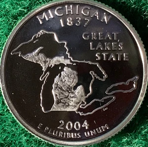 2004~S   * MICHIGAN *  90% SILVER * DEEP CAMEO * STATE QUARTER FROM PROOF SET - Picture 1 of 2
