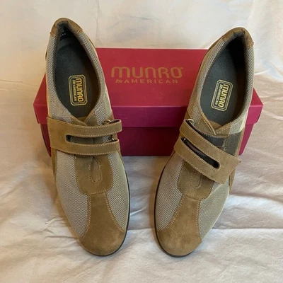 Sapatos de caminhada Munro American feminino camurça marrom malha conforto tamanho 12ss - Imagem 1 de 4
