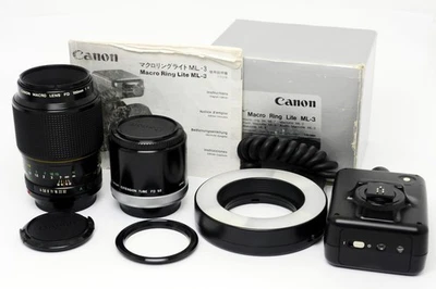 ✮ Canon Macro Lens FD 100mm f/4 + Zubehörpaket mit Ringblitz || vom Händler! - Bild 1 von 4