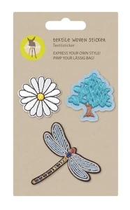 Lässig Textile Woven Sticker Set 3-teilig Sticker Nature Blau Weiß Neu - Bild 1 von 1