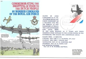 R.A.F. SPECIAL COVER WITH DUTCH FORCES COMMEMORATING POST WAR FOOD DROPS - Picture 1 of 3