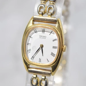 Vintage Seiko 2P20-5630 goldfarbene Damen Quarz Armbanduhr neue Batterie - Bild 1 von 17