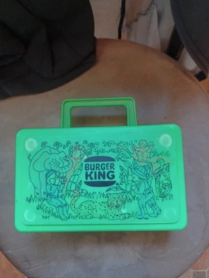 Estuche de lápices Burger King vintage lonchera escena de la selva Whirley Industries EE. UU. Foto 1 de 4