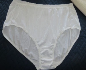 vintage JUST MY SIZE JMS WHITE lace waist HI LEG SISSY sheer panties 12/5X - Picture 1 of 4