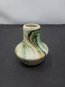 Vintage Miniature Nemadji Pottery Vase Swirl Pattern 3.5in - Picture 1 of 4
