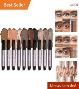 10 Piece Crème to Powder Waterproof Eyeshadow Stick Set Matte & Shimmer - Picture 1 of 12