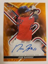 2022 Topps Jose Ramirez Finest Orange Wave Refractor Autograph #17/25 #FA-JR CLE