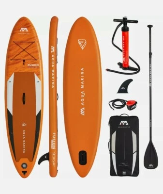 AQUA MARINA FUSION SUP Board Stand Up Paddle aufblasbar Surfboard Paddel 330x81 - Bild 1 von 4