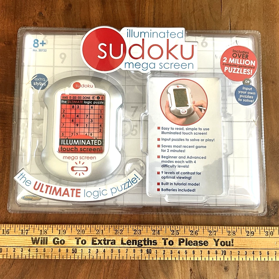 Sudoku Mega Screen Electronic Handheld Game Illuminated Logic Puzzle