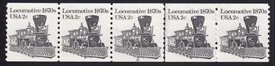 1897A Transportation Issue – 2c PNC strip of 5 Plate # 10 Unused NH F-VF - Image 1 of 2