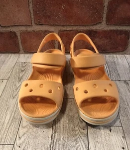 Crocs Childrens 13 Orange Strappy Sandals Beachwear Adjustable Lightweight - Picture 1 of 5