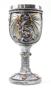 Teschi calice da vino argento drago reale steampunk da collezione arredamento casa regalo - Foto 1 di 4