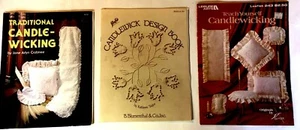 Lotto 3 libretti tradizionali vintage Candlewicking Giglio - Leisure Arts - Crabtree - Foto 1 di 6