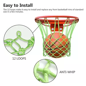 USA NEON GLOW GREEN Heavy Duty Basketball Rim Hoop Basketball Ball Net Shots Nylon - Bild 1 von 12