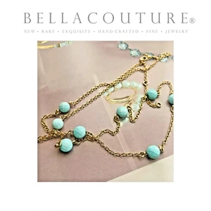 NUEVO COLLAR COLGANTE VICTORIANO BC® ORO AMARILLO 18K TURQUESA NATURAL PERSA DE COLECCIÓN - Imagen 1 de 23