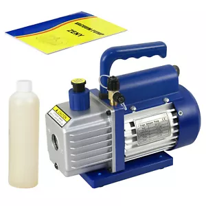 3.5CFM 1-Stage Pump Rotary Vane Deep Vacuum AC HVAC 1/4HP w/Free Oil Bottle - Picture 1 of 12