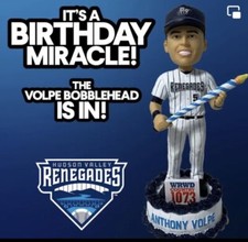 HUDSON VALLEY RENEGADES BASEBALL ANTHONY VOLPE BOBBLEHEAD SGA NEW YORK YANKEES