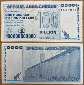 Uncirculated Z 100 Billion Zimbabwean Paper Money For Sale Ebay