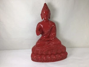 BB10 Vintage Antique Classic Collectible Religon Red Metal Buddha Statue - Picture 1 of 13