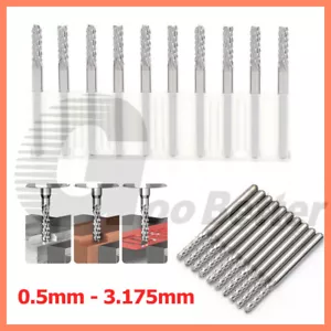 Ø 0.5mm - Ø 3.175mm PCB Carbide Engraving Bit Corn End Mill Cutting 1/8" Shank - Picture 1 of 8