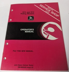 John Deere R70 And R72 Riding Mowers Operator's Manual OM-M86426 Issue H3 Dealer - Picture 1 of 5