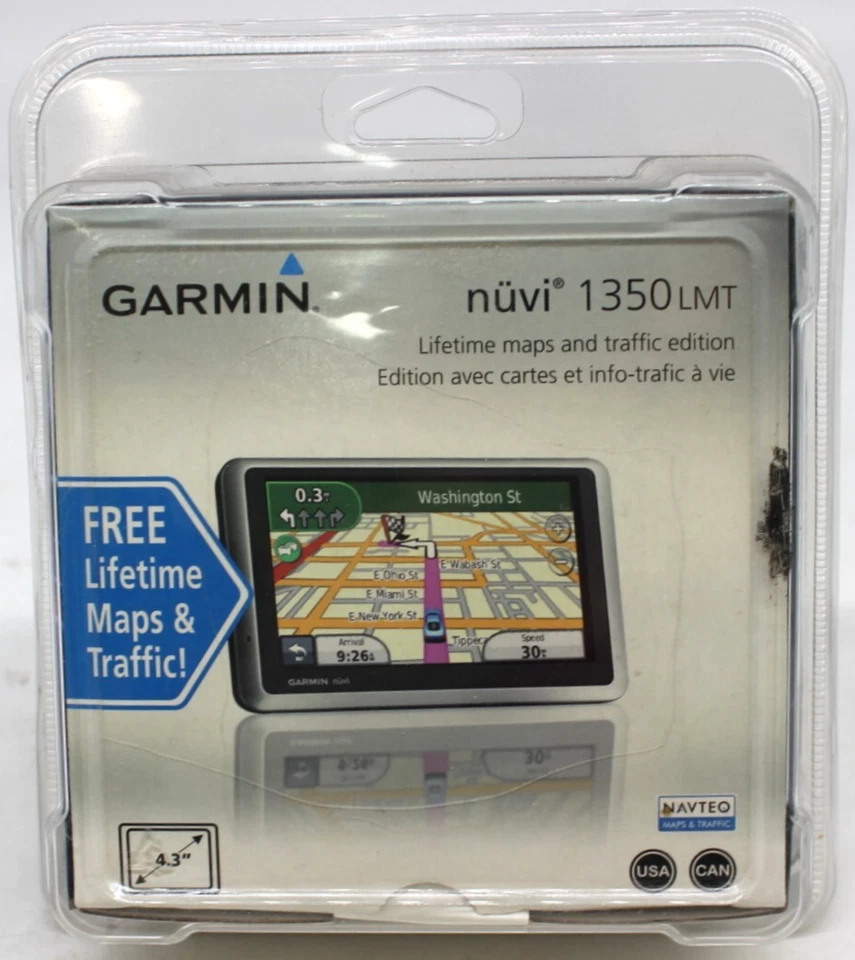 Garmin Nüvi 1350 LMT Lifetime Maps Mountable Navigation System New 4.3" Screen - Image 1 of 4
